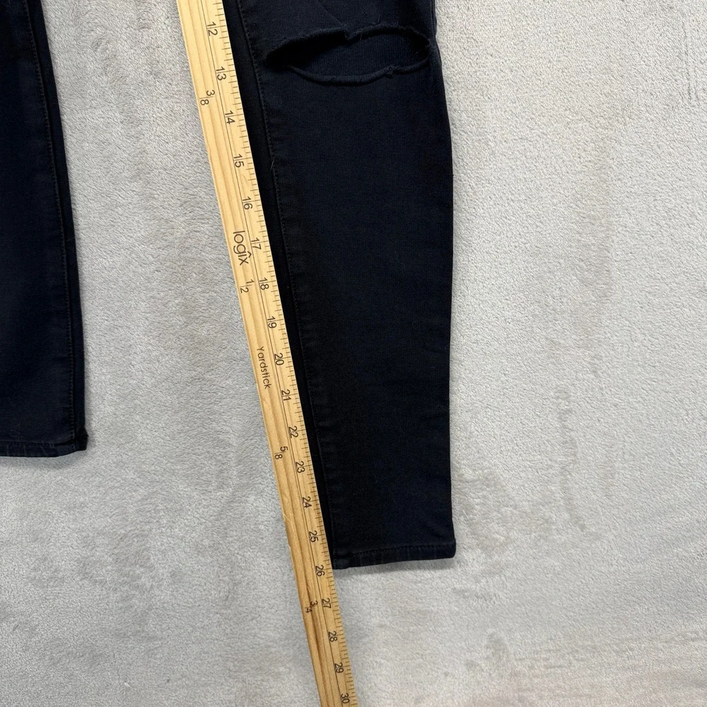 American Eagle Jeans Women's 2 Jegging Black Super Stretch Distressed Knee Slits - Picture 6 of 10